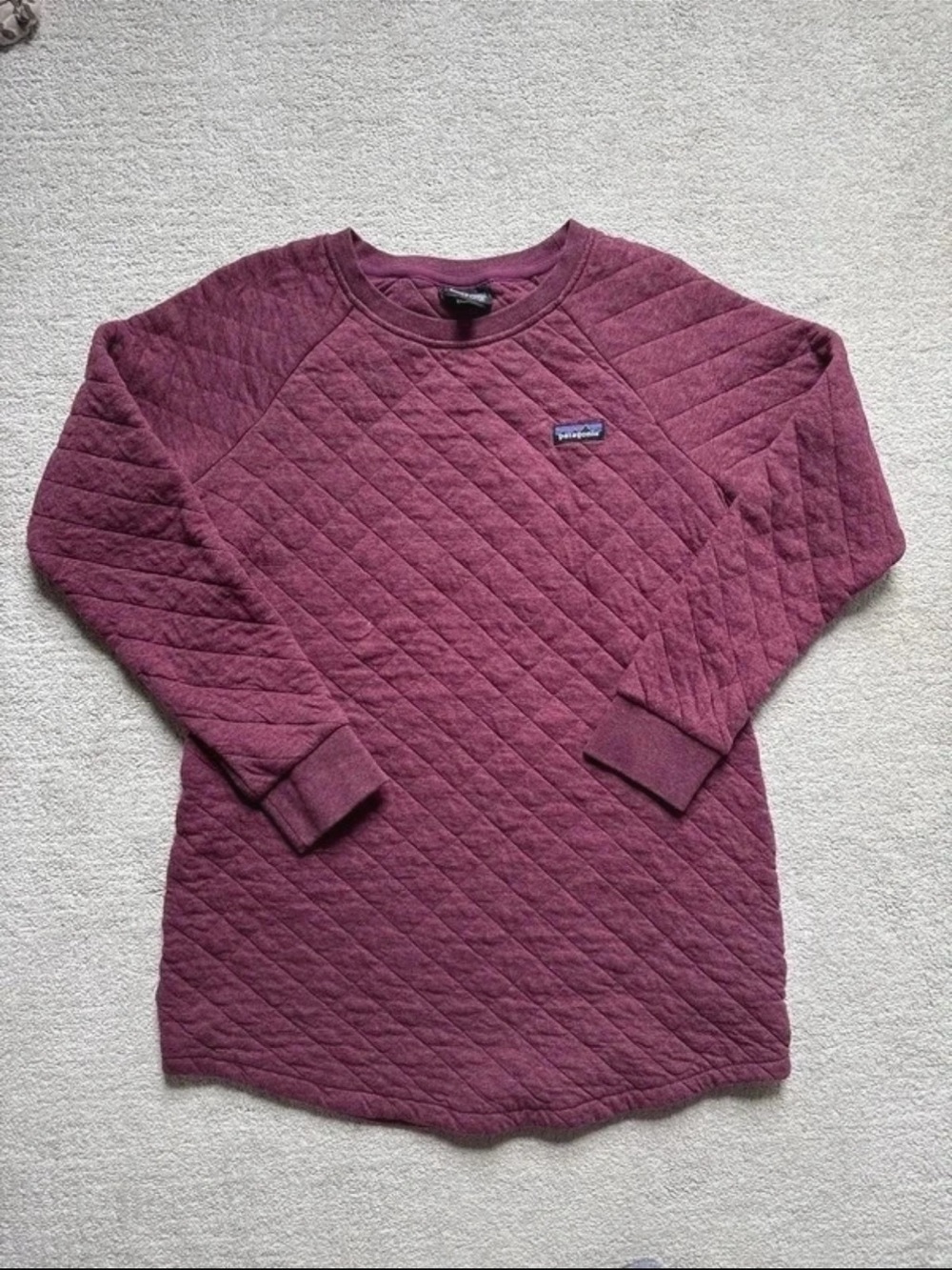 Patagonia Quilted Crewneck Sweater - Plum/Burgundy